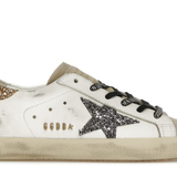 Golden Goose Super-Star White Silver Gold Glitter