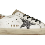 Golden Goose Super-Star White Silver Gold Glitter