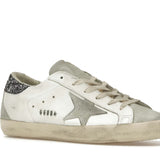 Golden Goose Super-Star White Dark Grey Glitter