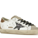 Golden Goose Super-Star White Silver Gold Glitter
