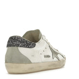 Golden Goose Super-Star White Dark Grey Glitter