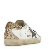 Golden Goose Super-Star White Silver Gold Glitter